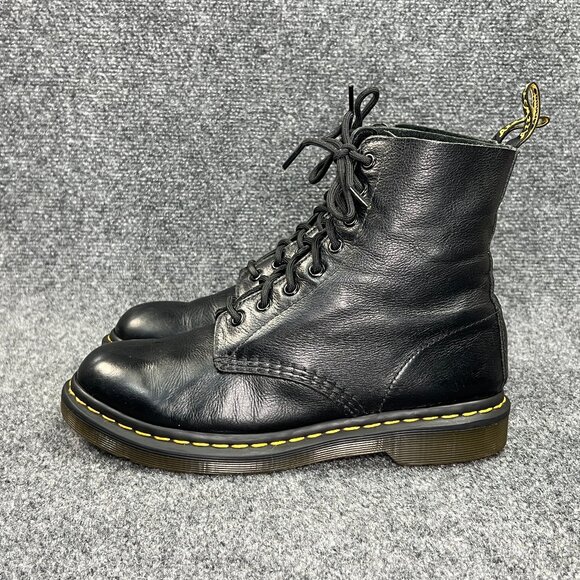 Dr. Martens 1460 Pascal Boots Women's Size 9 Black Virgin Leather Lace Up Combat - Picture 5 of 14